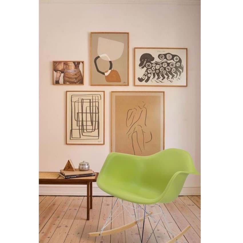 Eames Sallanan Sandalye - Yağ Yeşili resmi
